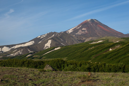 The steep top of Avachinsky Volcano, Kamchatka, Russia