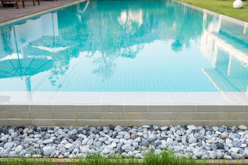 Pool aqua tile stone edge