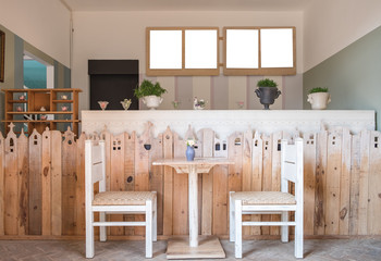 Bar table with chair wooden decor vintage interior room