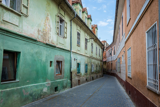 Narrow Street In Brasov City In Romania