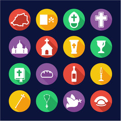Vatican Icons Flat Design Circle