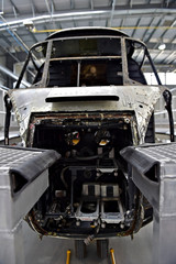 Helicopter fuselage in a factory