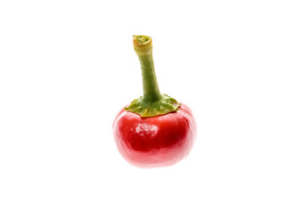 Red hot big cherry peppers chili isolated on white background.