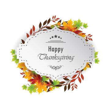 Thanksgiving background and label with floral 