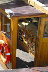 Timón de barco velero.
