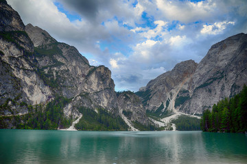 Obraz premium Dolomiti - Lago di Braies - Lake - Italia