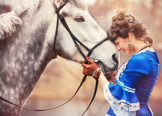 girl with white horse