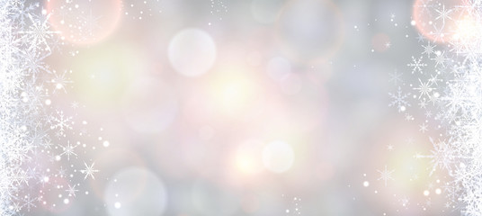 Winter banner with snowflakes.