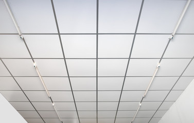 Ceilings white square with bulbs