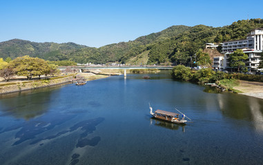 Nishiki River historical Landscape of Iwakuni city located in Yamaguchi