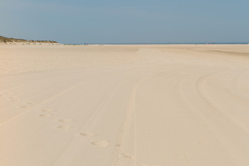 White beach, clear sea and blue sky