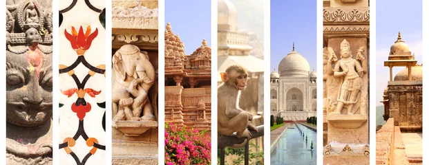 Schilderijen op glas Collage with landmarks of India © frenta