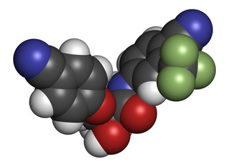 Enobosarm drug molecule. Selective androgen receptor modulator (SARM).