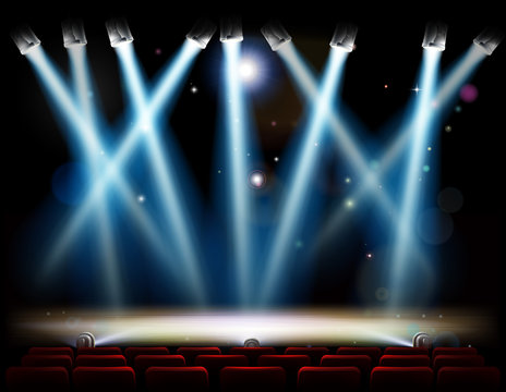 Spotlights Theater Stage