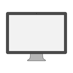 computer icon in the style thin line flat design isolated on white background. stock vector illustration eps10