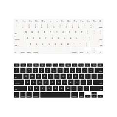 Laptop keyboards in different colours isolated on white