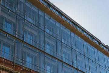 glass facade of finance building