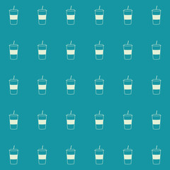 beverage or drink cup with straw - background pattern vector illustration 