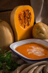 Pumpkin soup for halloween party