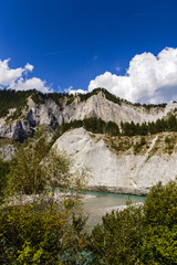 Fototapeta na wymiar landscape with a beautiful mountain river in Alps