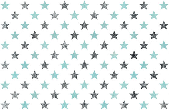 Watercolor stars pattern.