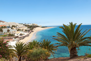 Fototapeta na wymiar Beach of Morro Jable, Canary Island Fuerteventura, Spain
