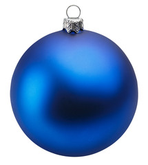 blue christmas ball over white background clipping path - 121793771