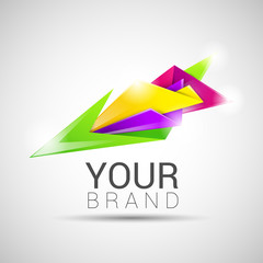 Creative colorful abstract triangles vector logo design illustration. Template editable for your business company. Symbols inspiration and innovation