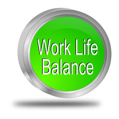 Work Life Balance button - 3D illustration