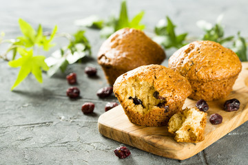 Muffins with dried fruits