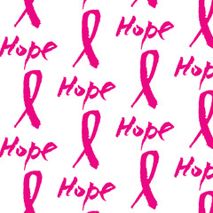 Breast cancer awareness pink ribbon background, vector illustration