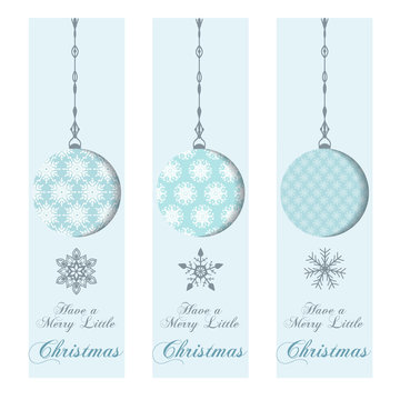 Set of Christmas and New Year's banners with Snowflakes.