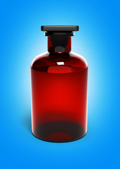 Obraz premium glass jar isolated on blue gradient background 3d