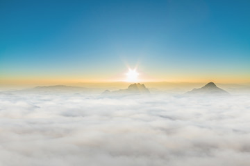 Sunset at doi luang chiang dao in chiang mai province thailand