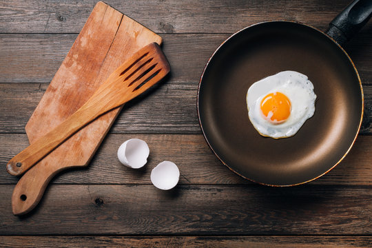 Scrambled Eggs In An Iron Pan  