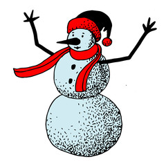 Snowman vector illustration.