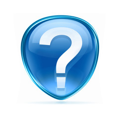 question symbol icon blue, isolated on white background