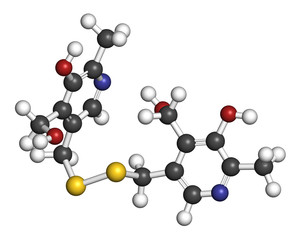 Pyritinol (pyridoxine disulfide) cognitive and learning disorder drug molecule