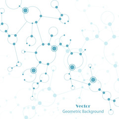 Geometric pattern with connected lines and dots.