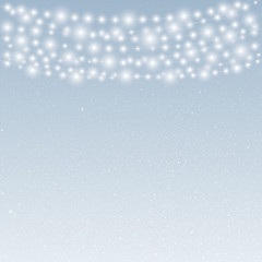 Falling snow vector. Winter snowfall. Garland