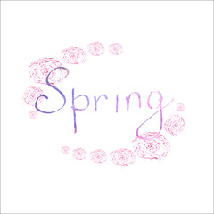 The inscription painted spring vector.