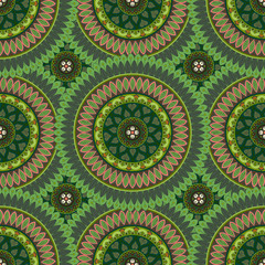 Ornate floral seamless texture, endless pattern with vintage mandala elements.