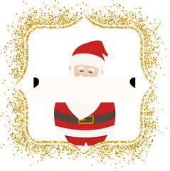 Lovely Santa Claus in Golden Sparkle Frame