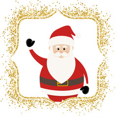 Lovely Santa Claus in Golden Sparkle Frame