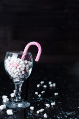 White and pink marshmallows