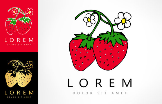 strawberry vector logo