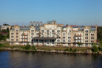 Fototapeta na wymiar Old building in Riga port