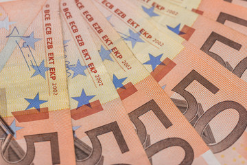 some 50 euros bills as background