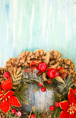 Christmas wreath Greeting Card.