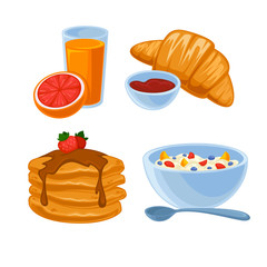 Vector breakfast food set